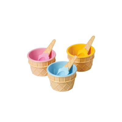 China Viable High Quality Food Grade Plastic Scoop Ice Cream Cup Sets for sale