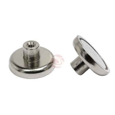 China Industrial Strong Neodymium Cup Magnet Rare Earth Raised Female Thread High Pot Magnets for sale