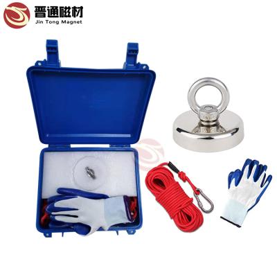 China Industrial Magnet D75 D90 D120 Deep Sea Fishing Super Strong Magnet Kit Set With Case for sale