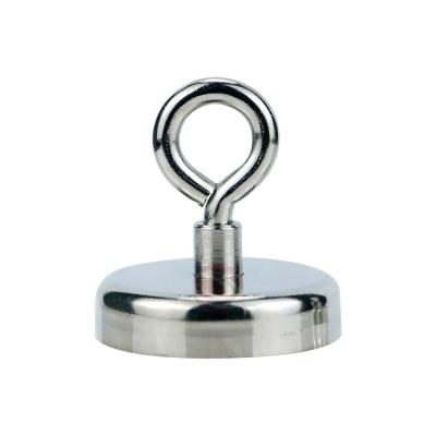 China Strong Industrial Magnet Pot Around Magnetic Neodymium Fishhook Ndfeb Fishing Magnet With Threaded Shank Eye for sale