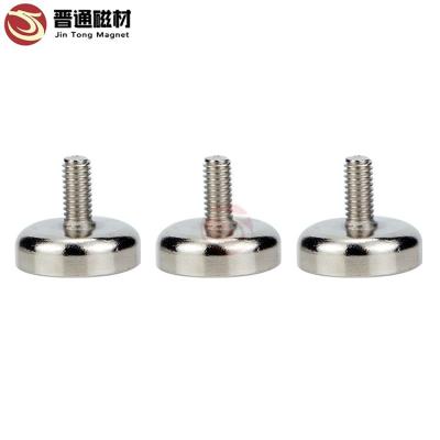 China Industrial Magnet Pot Magnet Nicuni Coating Body Stamping Machining With External Screwed Bush for sale