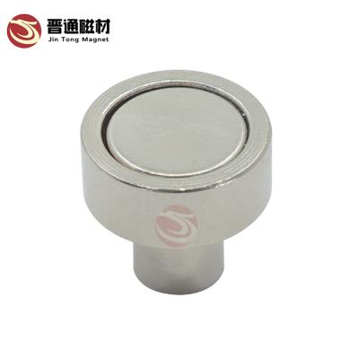 China Industrial Magnet D48 Sintered Neodymium Cup Magnet With Internal Threaded Backing for sale