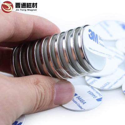 China Industrial Magnet Low Price Disc Adhes Magnet Around Neodymium Adhesive Backed Magnet for sale