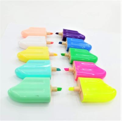 China Hot Sale Promotion 6 Color Shape Creative Marker Pen\Business\School\Office Freeze Cute Ice Cream Highlighter Bar For School for sale