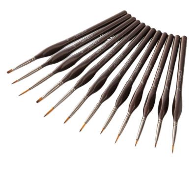 China Painting Hot-sell Line Artist Triangular Drawing Brush Pen 12 Pcs Nylon Hair Grip Detail Brush Hook Set for sale