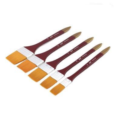 China Hot Sale High Quality Nylon Professional Oil Paint Brush Flat Brush Oil Painting Paint Brush Set for sale