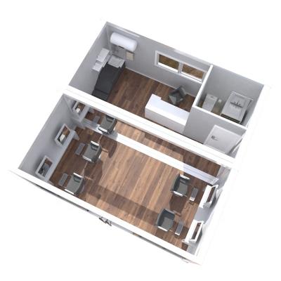 China Modern Mobile Easy Assemble Can Be Spliced ​​Waterproof Flat Pack Sandwich Panel Container Home For Office for sale