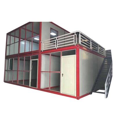 China Two Floors Modern House Two Bedrooms Double Layer Prefab Container House for sale