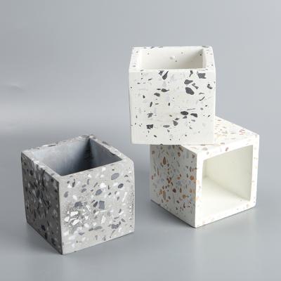 China Terrazzo Pen Holder Desktop Decoration Concrete Pen Holder Hot Selling Desktop Storage for sale