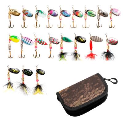 China 20pcs/bag LUSHAZER Durable Carp Isca La Fishing Spinnerbait Multifunctional OEM Metal Spoon Spinner Fishing Bait for sale