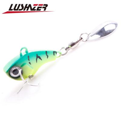 China Action Vivid Fish Mini VIB Metal Swimming Lure with Spinner Blades for Musky Pike14g /30mm Fishing Metal Spoon Ice Jig Vibe Lure for sale