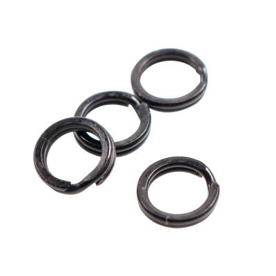 China 50pcs/bag LUSHAZER stainless steel blackFlat slot rings stainless steel swivels accessories ring fishing for sale