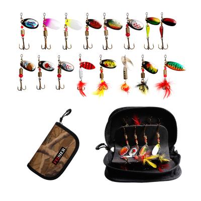 China 16pcs/bag Metal Set Unpainted Lushazer Lure Colorado Blades OEM Wholesale Metal Spoon Fishing Fish Bait Metal Spinner Bait for sale