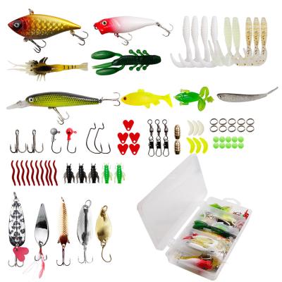 China 76pcs/lot Vivid Fish Action Swimming Baits High Quality Fishing Set Minnow Lures Carp Tackle VIB Snap Swivels Fishing Floating Bead Stainless for sale