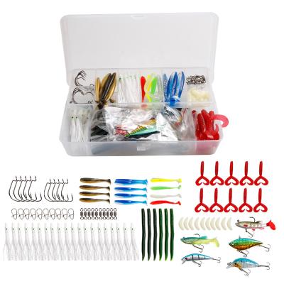 China ABS Plastic Spinnerbaitswimbait 96pcs Gear and Accessories Lure Set Kit Set Crank Minnow Popper VIB Soft Soft Fishing Lure Set for sale