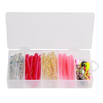 China 50pcs/lot Durable Wholesale Isca Fishing Tackle La de pche de japonesa Carp Artificial Bass Kits Build PESCA Main Soft Lure Tingling Box for sale