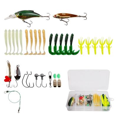 China Durable Softplasticlure 34pcs Fishing Tackle Minnow Crankbait and Accessories Matel Spoon Bass Fishing Lures Hard Bait With PP Box for sale