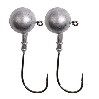 China LUSHAZER 2/3/5G MUSTAD Round Ball Shape Customs Lead Fishing Weight High Tensile Head Rig Barbed Hooks for sale