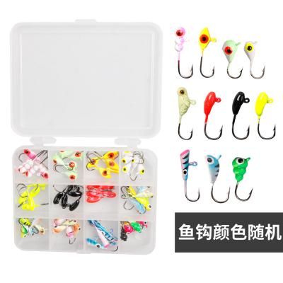 China 60PCS/BOX General Wholesale Fishing Hooks Carp Hooks Carbon Steel Tackle For Winter Lead Mold Metal Spoon Ice Luminous Fishing Jig for sale