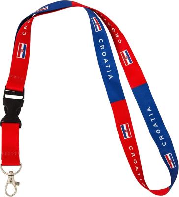 China Decoration Wholesale OEM Sublimation Polyester Neck Lanyard With Croatia Flag Color for sale