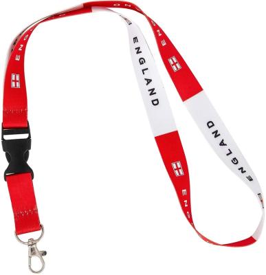 China Decoration Wholesale OEM Sublimation Polyester Neck Lanyard With England Flag Color for sale