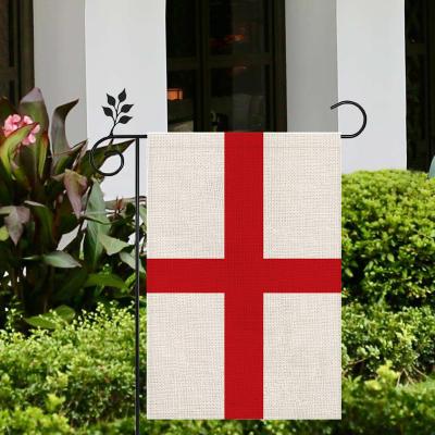 China Hanging Double Sided Printed 12x18 To Inch Durable England Burlap Garden Flag Lawn Flag For Yard Decoration for sale