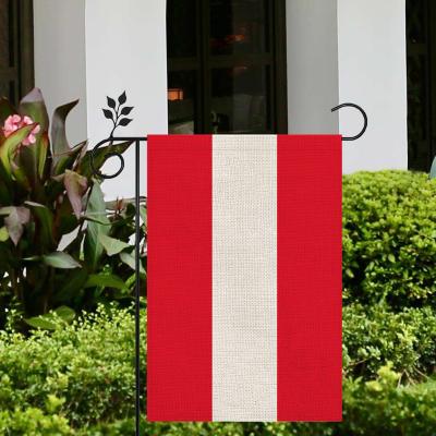 China Double Sided Hanging Printed 12x18 Inch Austria Burlap Durable Garden Flag Lawn Flag For Yard Decoration for sale