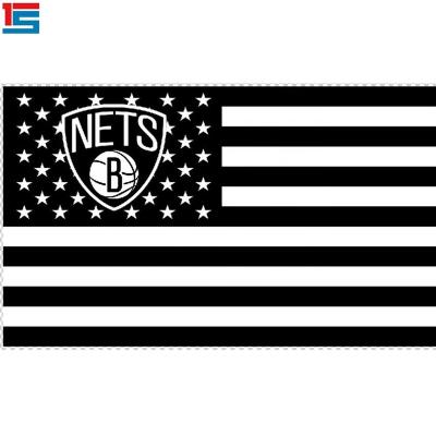 China FLYING 3*5ft Polyester Brooklyn Nets NBA Flag And Banner for sale