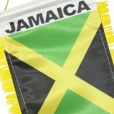 China Hot Wholesale OEM Quality Portable Tassel Edge Decorative Jamaican National Flag Jamaica Wall Hang Banner FLYING Decorative Hanging Banner for sale