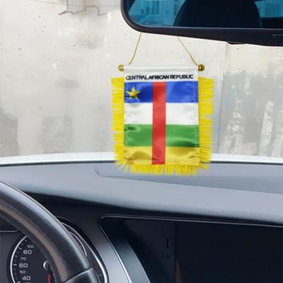 China Central African Republic Pennants Flag National Mini Car Mirror Hanging Country Flag Banner for sale