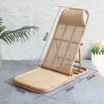 China OEM Wholesale Picnic Boho Rattan Easy-carry Beach Chair Portable Low Outdoor Camping Adjustable Folding Sofa for sale