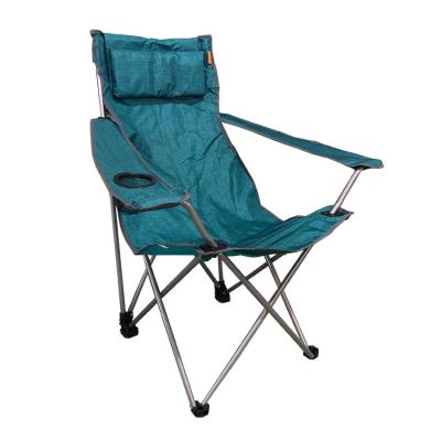 China Outdoor Luxury Portable Adjustable Camping Chair Recliner Easy-carry Foldable Beach Chair With Pillow for sale