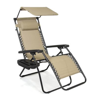 China Outdoor Chaise Lounge Sleeping Folding Recliner Weightless Chair Garden Easy-Carry Extended Relaxing Chair for sale