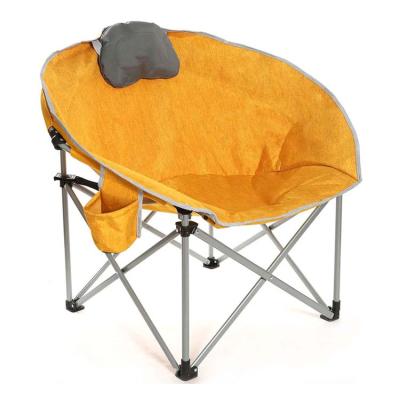 China Yellow Moon Contemporary Modern Beach Lounge Luxury Large Size Outdoor Folding Padded Camping Chair With Pillow for sale