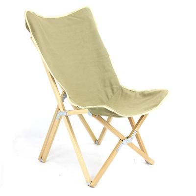 China Single Folding Portable Outdoor Folding Convertible Beach Butterfly Wooden Camping Outdoor Chair for sale