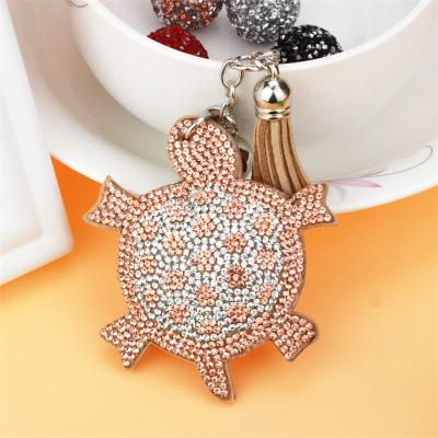 China Cute Turtle Style Key Chain Crystal Key Rings Keychains For Girl Fashion Cars Bag Pendant Accessories Gift Accessories for sale