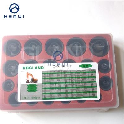 China 666 PCS Excavator Rubber Repair Seal O-Ring Box Hydraulic Seal Kit O Ring Box for sale