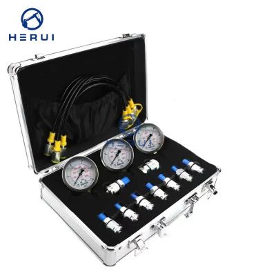 China Hydraulic Pressure Test Kit 3 Gauges for Excavators Pressure Gauge Diagnostic Tools for sale