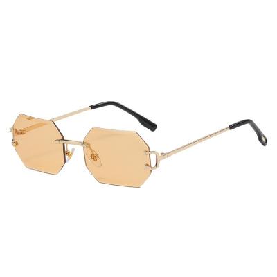 China A8321 2023 Fashion Retro Sunglasses Metal Frame Women Rimless Rectangular Lenses For Men Shades Sun Glasses Woman Eyewear for sale