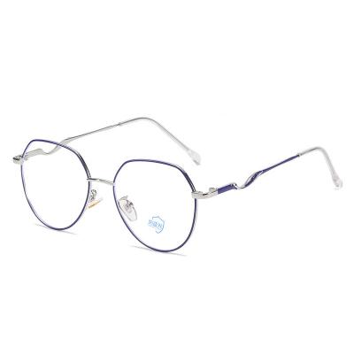 China OEM Italy Design Eyewear Round Metal Optical Eye Glass Brand Design Brand Design Free Sample Frame 8212 Anti Light Blue Light Full Eye Glasses for sale