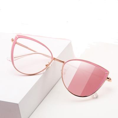 China For Reading Glasses 8217 Photochromic Glasses Shape Cat Eye Metal Frames Fashionable Anti Blue Light Optical Glasses Woman Eyewear for sale