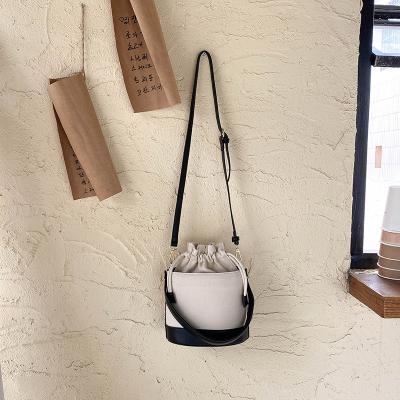 China New Style CIA Vintage Non-mainstream Bag Female Fashion Canvas Bucket Handbag Quilting Bags For Women 2021 for sale