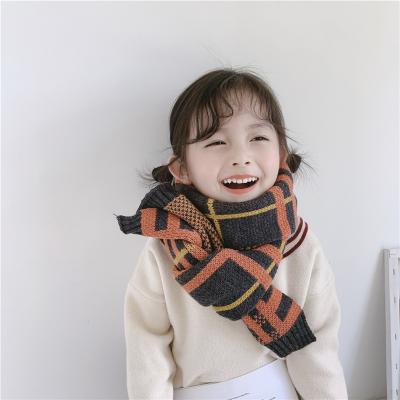 China CIA fashion long plaid scarf thicken cute woolen children's scarves autumn and winter warm baby knit scarf for sale