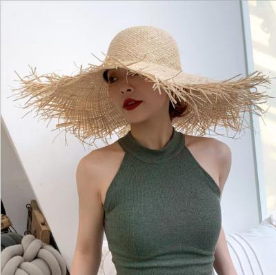 China 2021 Fashion western style raffia sunshade sunshade sunshade sunshade summer travel hat essential straw brimmed large hat women for sale