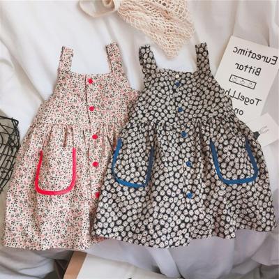 China 2021 Summer Foreign Trade New Style Girl's Floral Baby Girl Dress Breathable Korean Cute Skirt Princess Camisole Dress 3-8 Years Sleeveless Floral Baby for sale