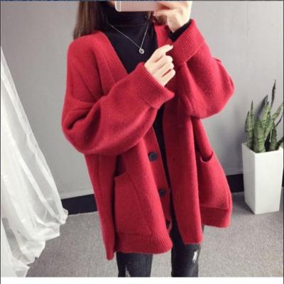 China 2021 breathable autumn and winter women's Korean version of the new wild Christmas loose thickening lazy wind sweater coat for sale