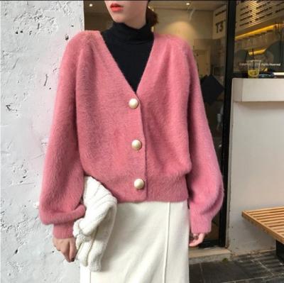 China 2021 autumn new breathable loose Korean student paragraph jacket shirt foreign short sweater female knit cardigan for sale