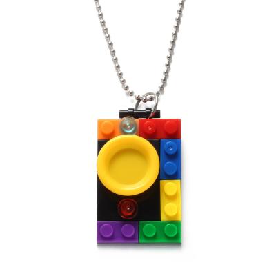 China Anti-allergic/No rust/high quality small red CIA book explosion models rainbow blocks wild tide men and women personality fashion pendant necklace for sale