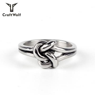 China FASHIONABLE Craft Wolf Unique Design Stainless Steel Beloved Knot Ring for sale