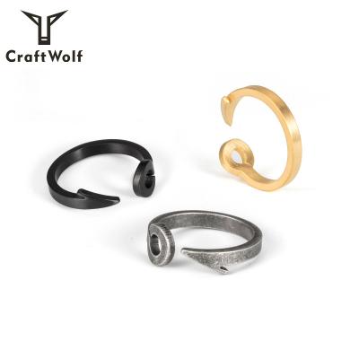 China Craft Wolf Minimalist Jewelry Mens Womens 18K Gold High Quality Anti-allergic/No Rust/Silver Plated Stainless Steel Fish Hook Anchor Rings for sale